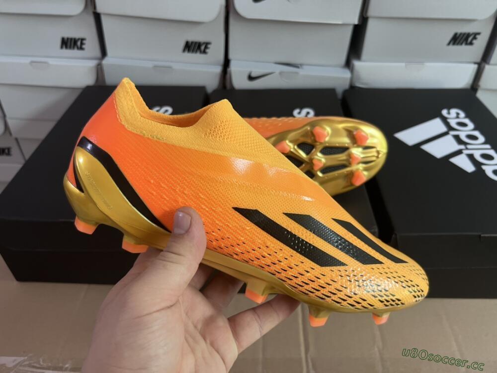 Men's Adidas X Speedportal+ FG Firm Ground Low-Tops Football Boots - Orange/Black/Gold