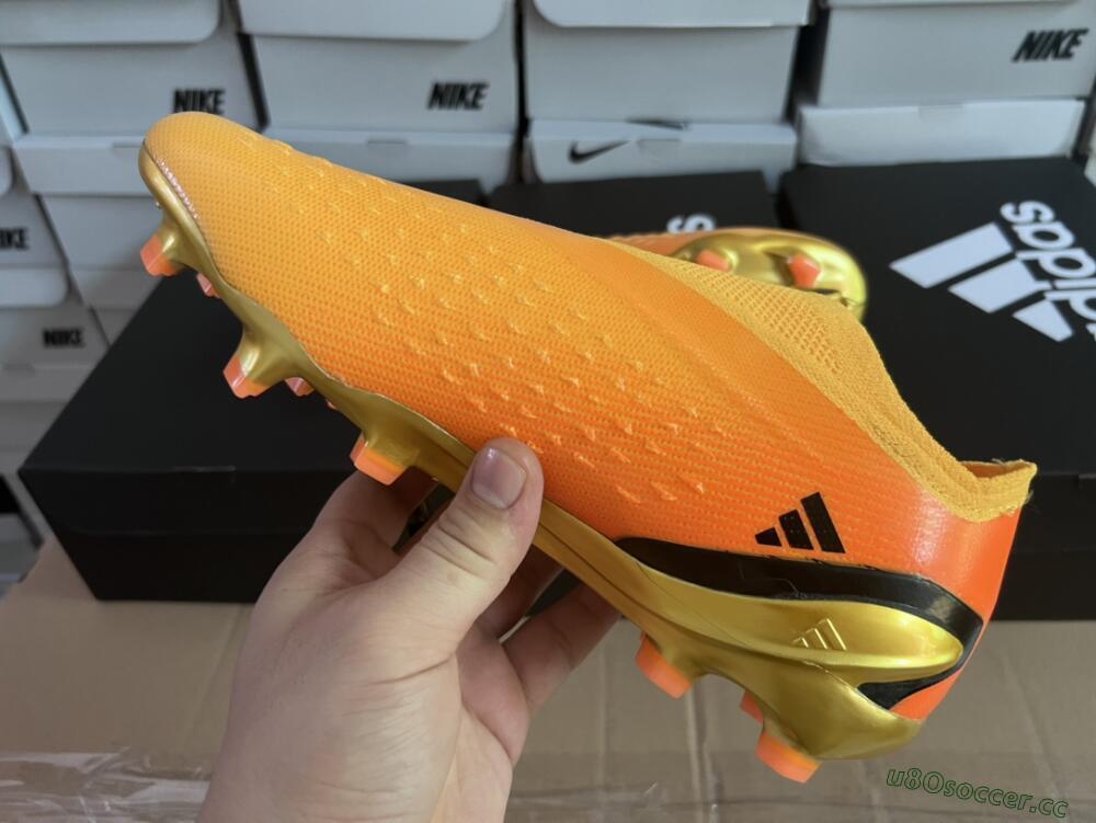 Men's Adidas X Speedportal+ FG Firm Ground Low-Tops Football Boots - Orange/Black/Gold