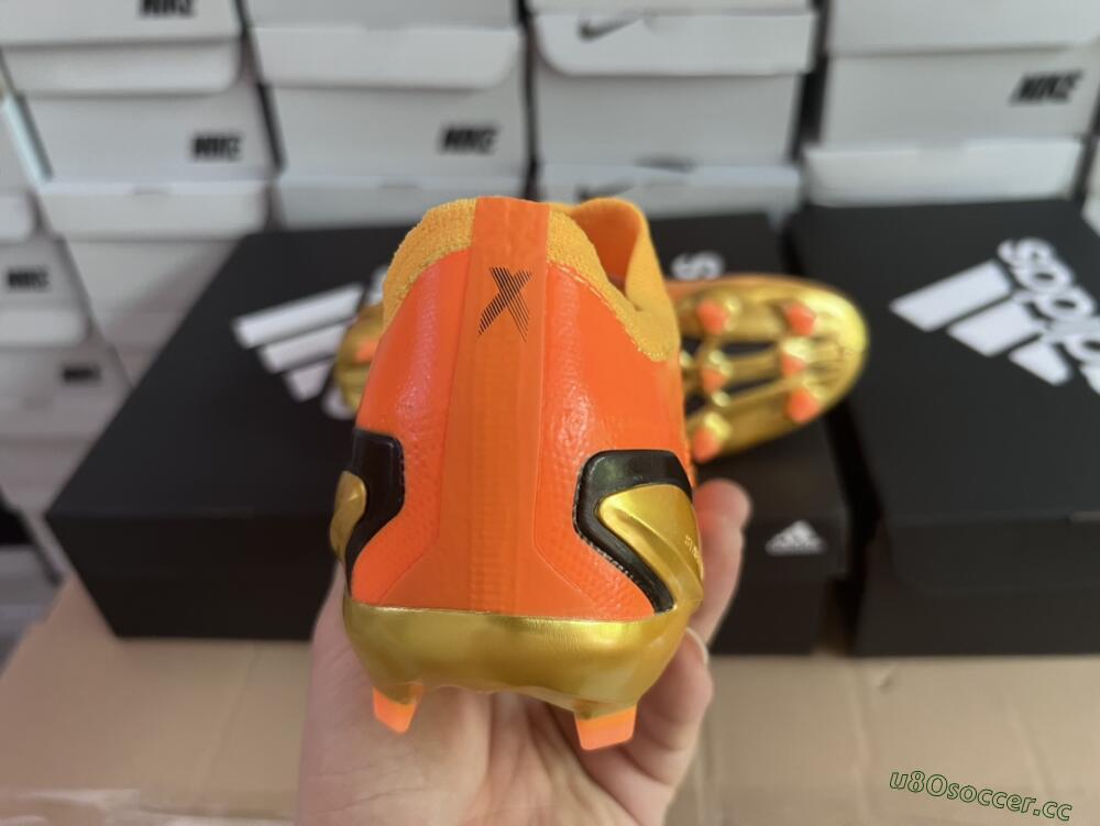 Men's Adidas X Speedportal+ FG Firm Ground Low-Tops Football Boots - Orange/Black/Gold