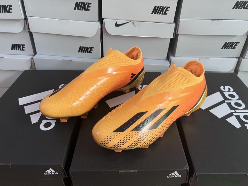 Men's Adidas X Speedportal+ FG Firm Ground Low-Tops Football Boots - Orange/Black/Gold
