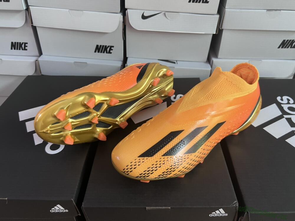Men's Adidas X Speedportal+ FG Firm Ground Low-Tops Football Boots - Orange/Black/Gold
