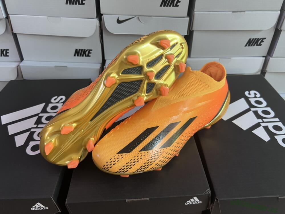 Men's Adidas X Speedportal+ FG Firm Ground Low-Tops Football Boots - Orange/Black/Gold