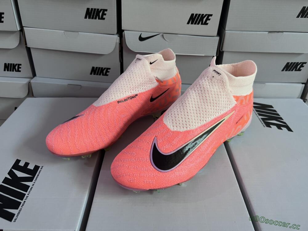 Unisex Nike Phantom GX DF Elite FG Firm Ground High-Tops Football Boots - Orange/Black/Purple