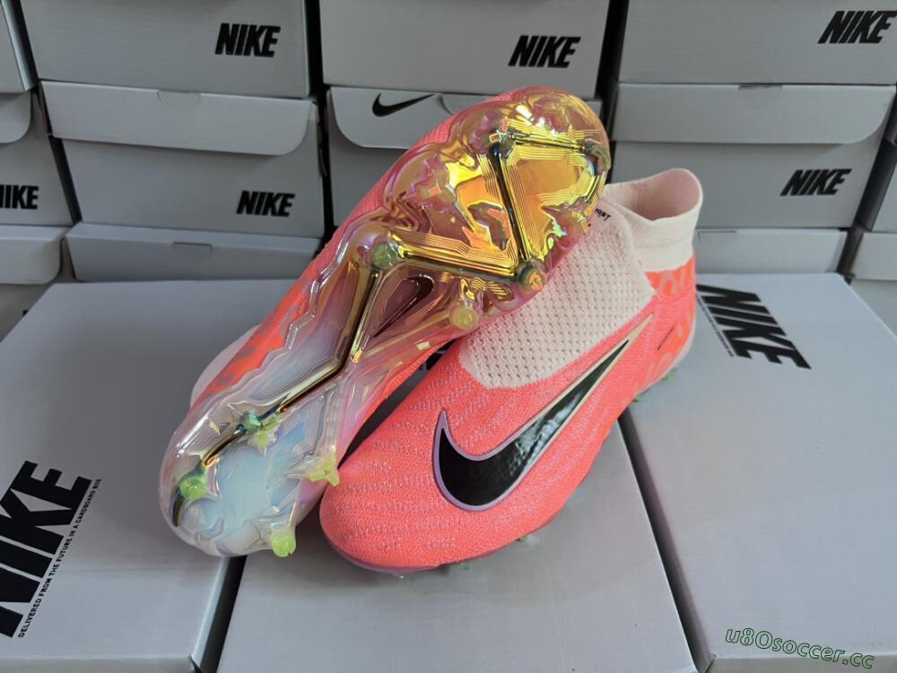 Unisex Nike Phantom GX DF Elite FG Firm Ground High-Tops Football Boots - Orange/Black/Purple
