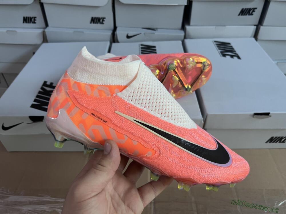 Unisex Nike Phantom GX DF Elite FG Firm Ground High-Tops Football Boots - Orange/Black/Purple