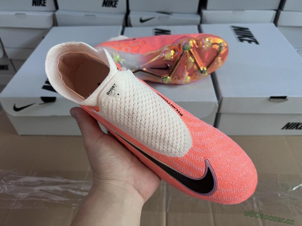 Unisex Nike Phantom GX DF Elite FG Firm Ground High-Tops Football Boots - Orange/Black/Purple