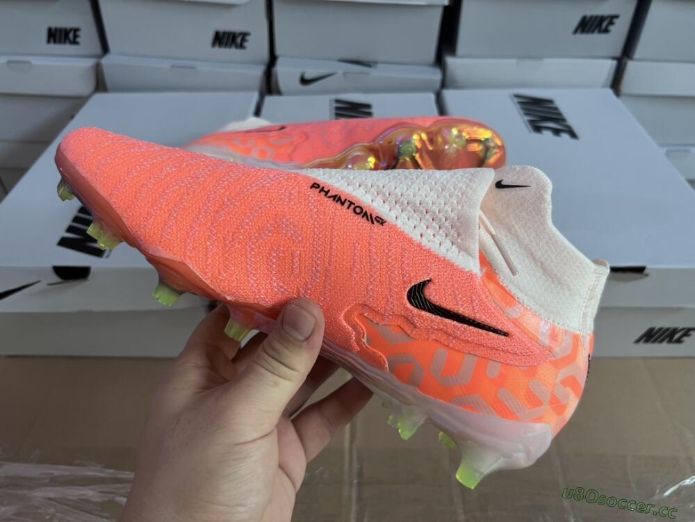 Unisex Nike Phantom GX DF Elite FG Firm Ground High-Tops Football Boots - Orange/Black/Purple