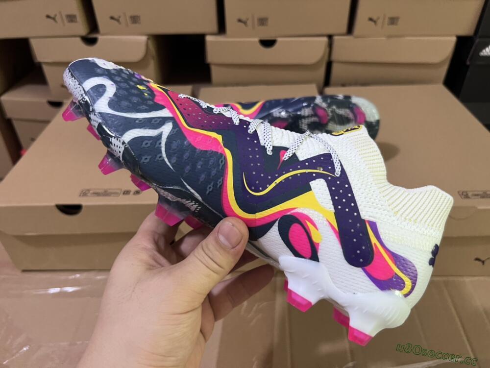 Men's Puma Future Ultimate FG Firm Ground Low-Tops Football Boots - White/Rainbow