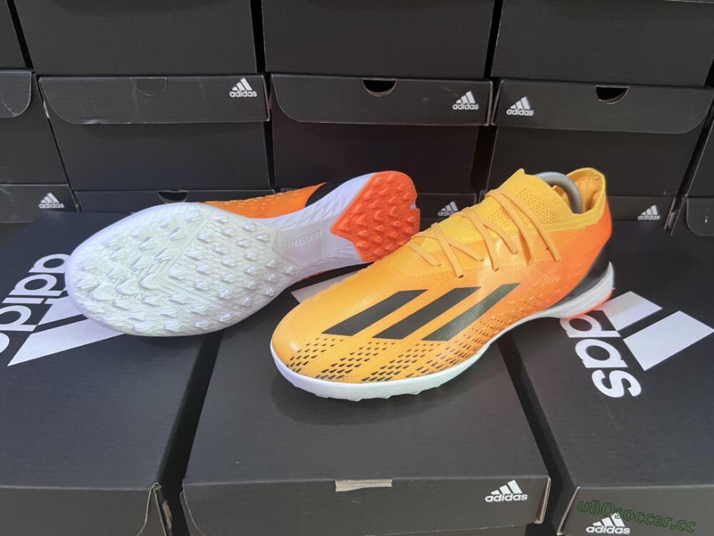 Men's Adidas X Speedportal.3 TF Artificial Turf Low-Tops Football Shoes - Orange/Black/White