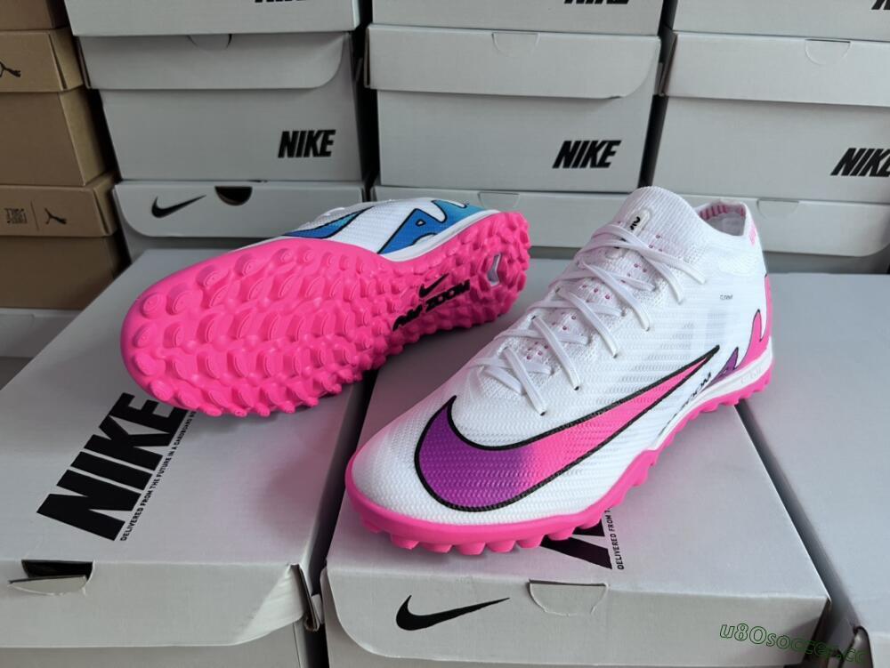 Unisex Nike Mercurial Vapor 15 Elite TF Artificial Turf Low-Tops Football Shoes - White/Pink