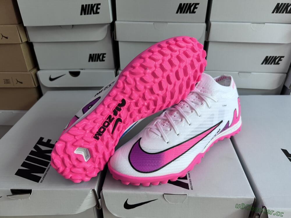 Unisex Nike Mercurial Vapor 15 Elite TF Artificial Turf Low-Tops Football Shoes - White/Pink