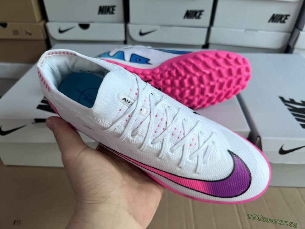 Unisex Nike Mercurial Vapor 15 Elite TF Artificial Turf Low-Tops Football Shoes - White/Pink