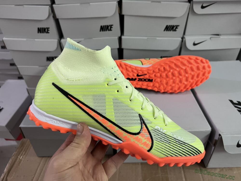 Men's Nike Air Zoom Mercurial Superfly 15 Elite TF Artificial Turf High-Tops Football Shoes - Yellow/Orange/Black