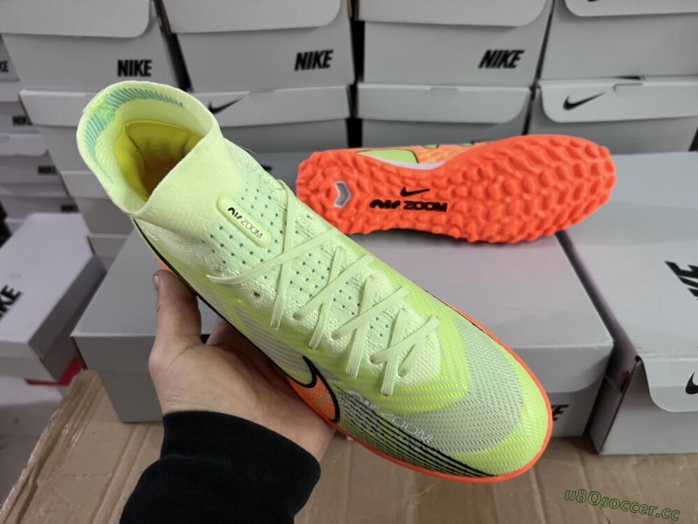 Men's Nike Air Zoom Mercurial Superfly 15 Elite TF Artificial Turf High-Tops Football Shoes - Yellow/Orange/Black
