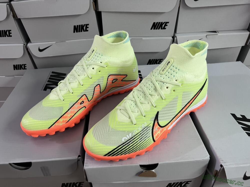Men's Nike Air Zoom Mercurial Superfly 15 Elite TF Artificial Turf High-Tops Football Shoes - Yellow/Orange/Black
