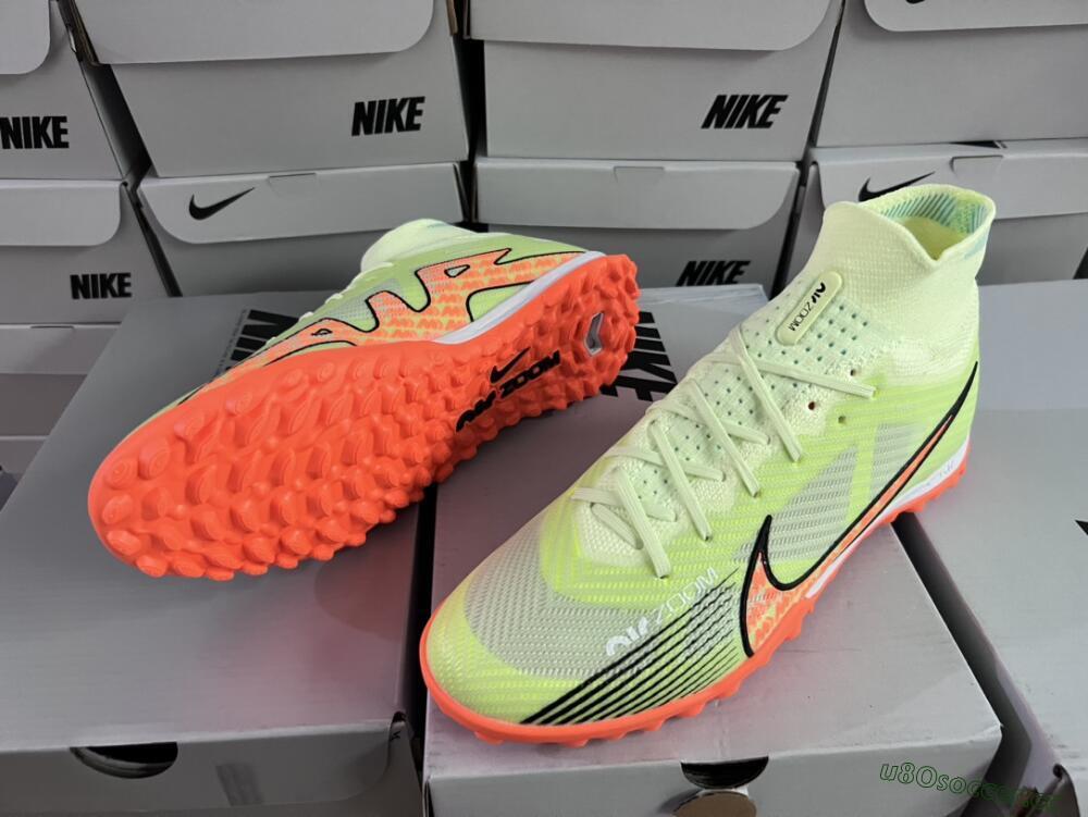 Men's Nike Air Zoom Mercurial Superfly 15 Elite TF Artificial Turf High-Tops Football Shoes - Yellow/Orange/Black