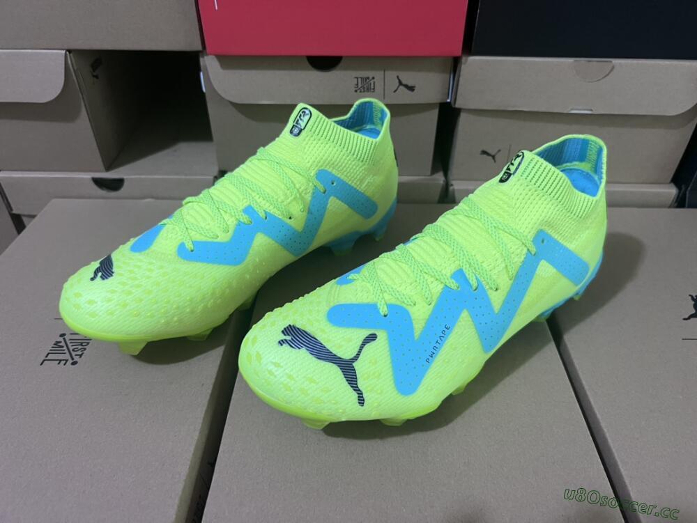 Men's Puma Future Ultimate FG Firm Ground Low-Tops Football Boots - Green/Blue/Black
