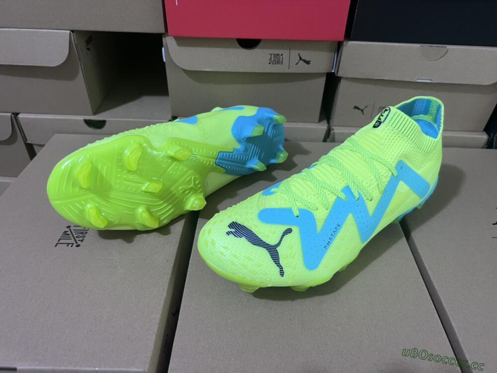Men's Puma Future Ultimate FG Firm Ground Low-Tops Football Boots - Green/Blue/Black