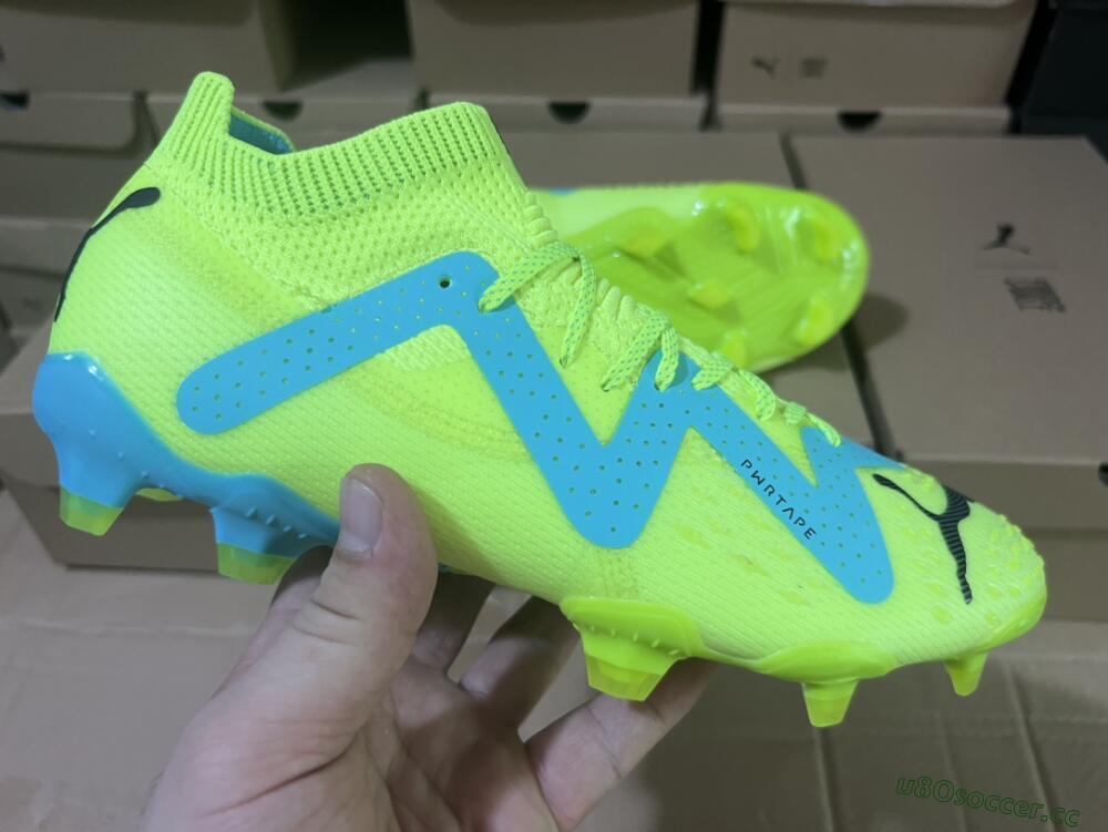 Men's Puma Future Ultimate FG Firm Ground Low-Tops Football Boots - Green/Blue/Black