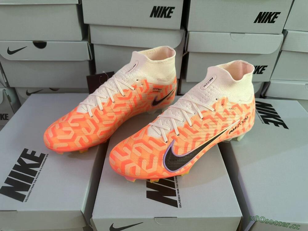 Men's Nike Air Zoom Mercurial Superfly 9 Academy FG Firm Ground High-Tops Football Boots - Orange/Black/Purple