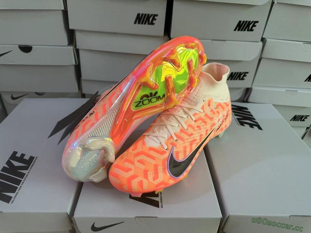 Men's Nike Air Zoom Mercurial Superfly 9 Academy FG Firm Ground High-Tops Football Boots - Orange/Black/Purple