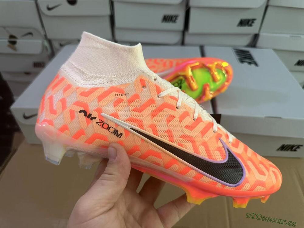 Men's Nike Air Zoom Mercurial Superfly 9 Academy FG Firm Ground High-Tops Football Boots - Orange/Black/Purple