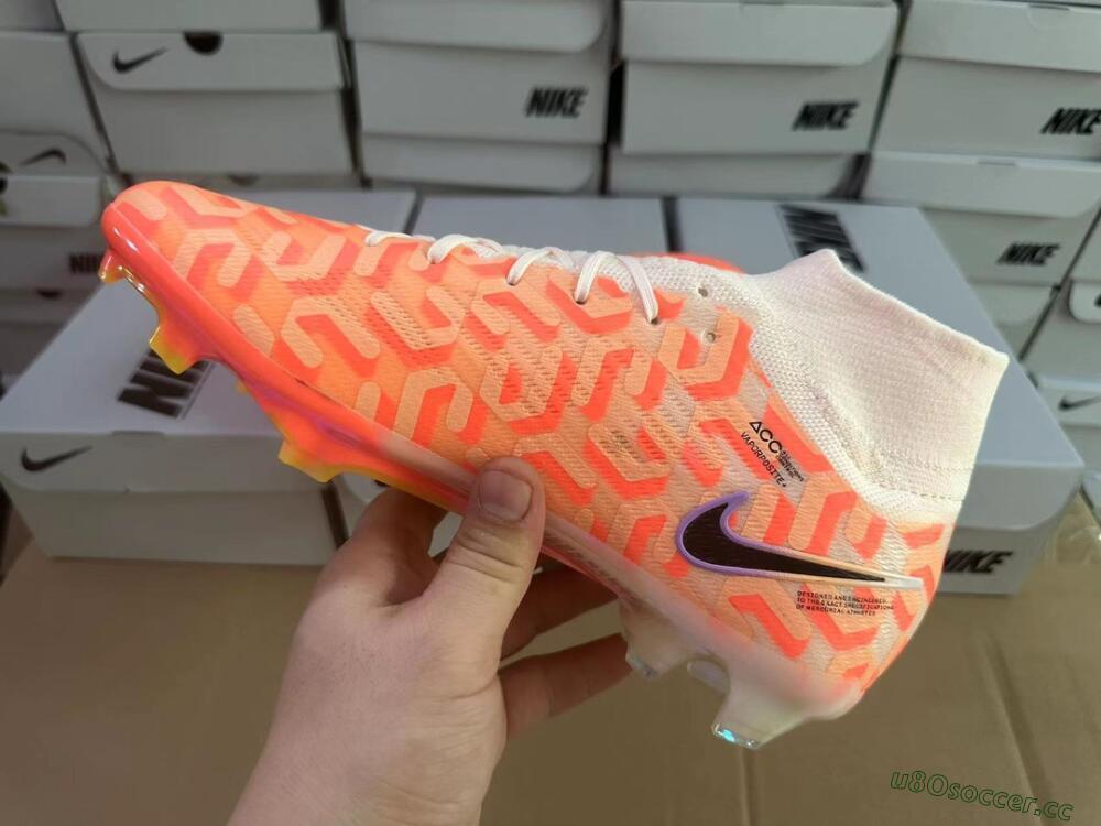 Men's Nike Air Zoom Mercurial Superfly 9 Academy FG Firm Ground High-Tops Football Boots - Orange/Black/Purple