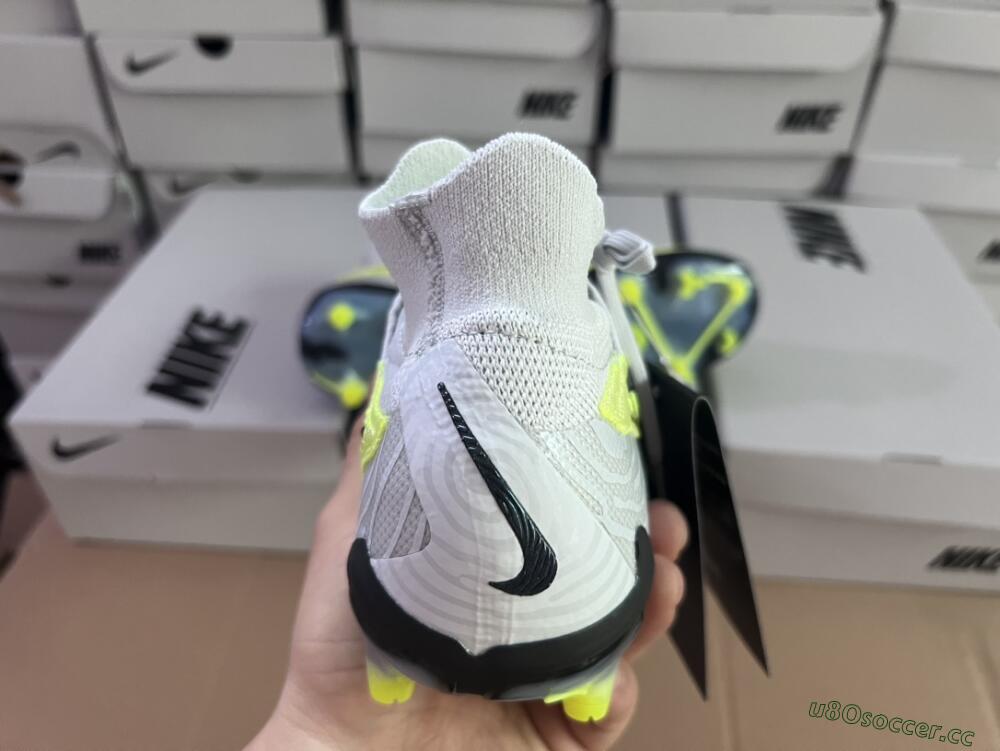 Men's Nike Phantom GX Elite FG Firm Ground High-Tops Football Boots - Grey/Green/Pink