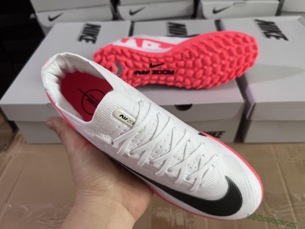 Unisex Nike Mercurial Vapor 15 Elite TF Artificial Turf Low-Tops Football Shoes - White/Black/Red