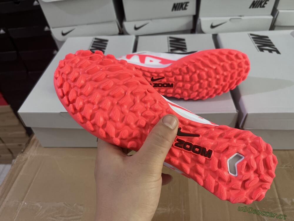Unisex Nike Mercurial Vapor 15 Elite TF Artificial Turf Low-Tops Football Shoes - White/Black/Red