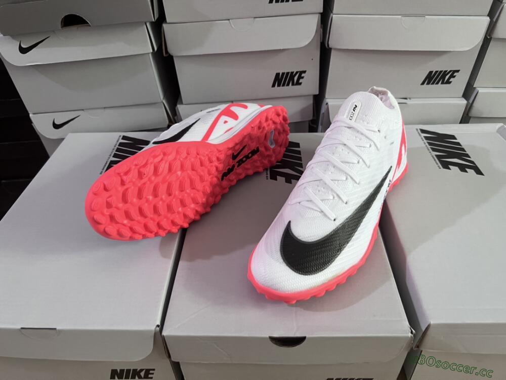 Unisex Nike Mercurial Vapor 15 Elite TF Artificial Turf Low-Tops Football Shoes - White/Black/Red