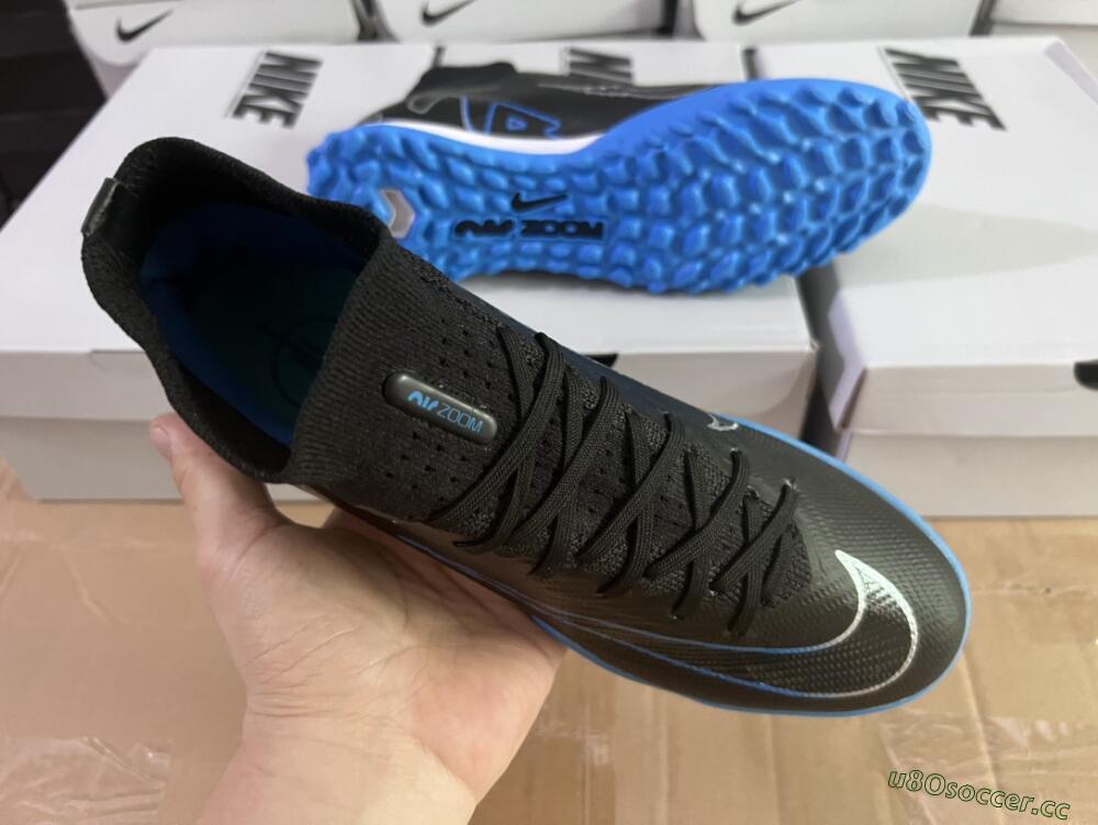 Unisex Nike Mercurial Superfly 9 Elite TF Artificial Turf High-Tops Football Shoes - Black/Blue