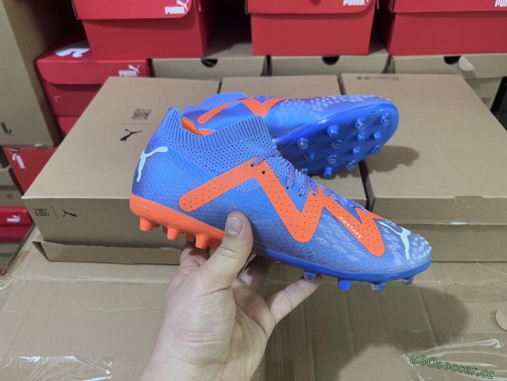 Men's Puma Future Ultimate MG Multi Ground Low-Tops Football Boots - Blue/Orange/White