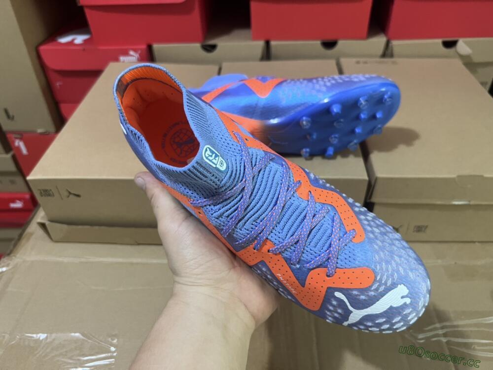 Men's Puma Future Ultimate MG Multi Ground Low-Tops Football Boots - Blue/Orange/White