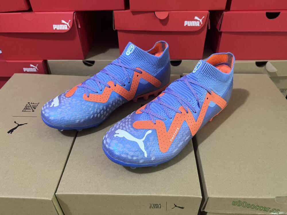 Men's Puma Future Ultimate MG Multi Ground Low-Tops Football Boots - Blue/Orange/White