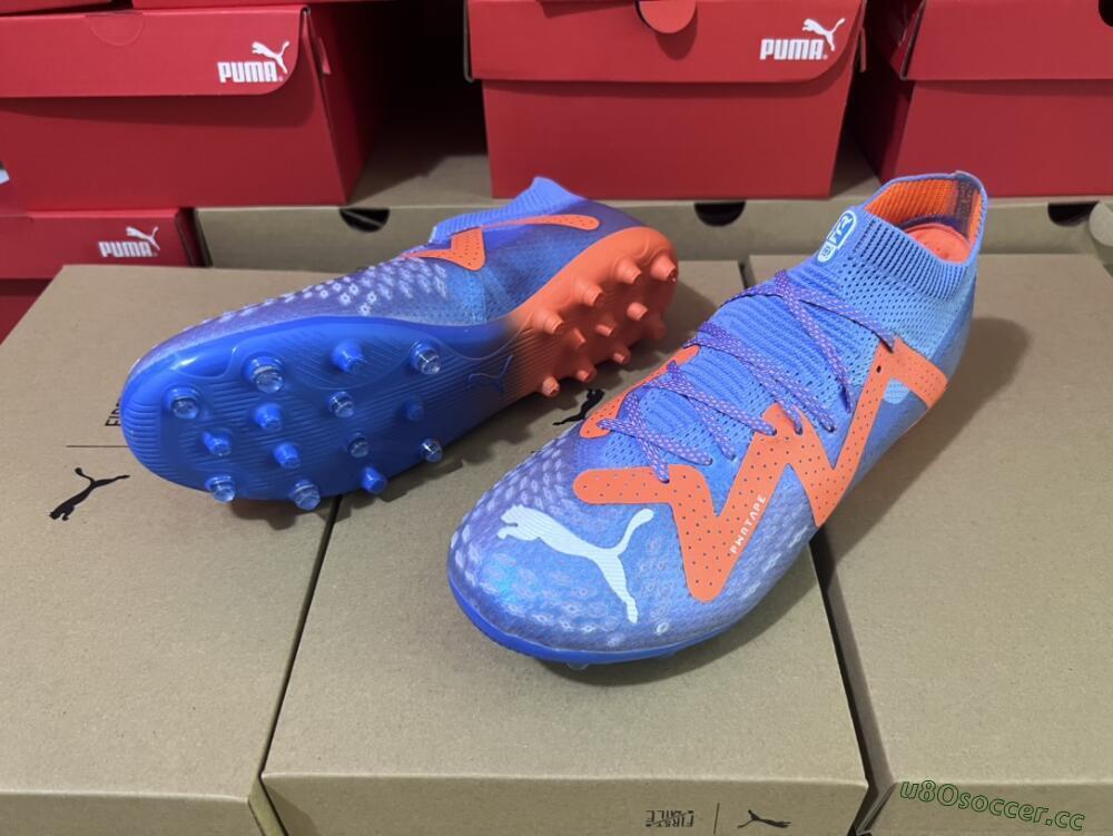 Men's Puma Future Ultimate MG Multi Ground Low-Tops Football Boots - Blue/Orange/White