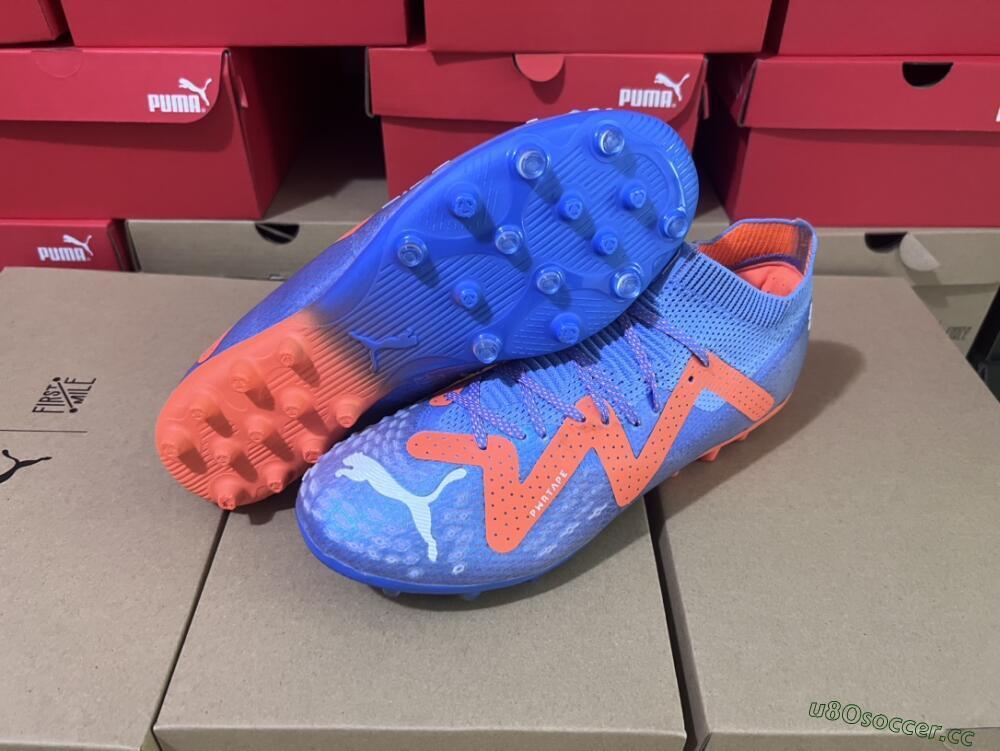 Men's Puma Future Ultimate MG Multi Ground Low-Tops Football Boots - Blue/Orange/White