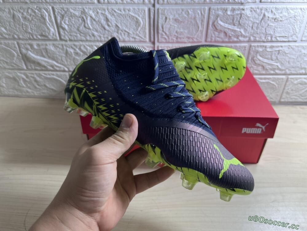 Men's Puma Future Z 1.3 Instinct FG Firm Ground Low-Tops Football Boots - Black/Green
