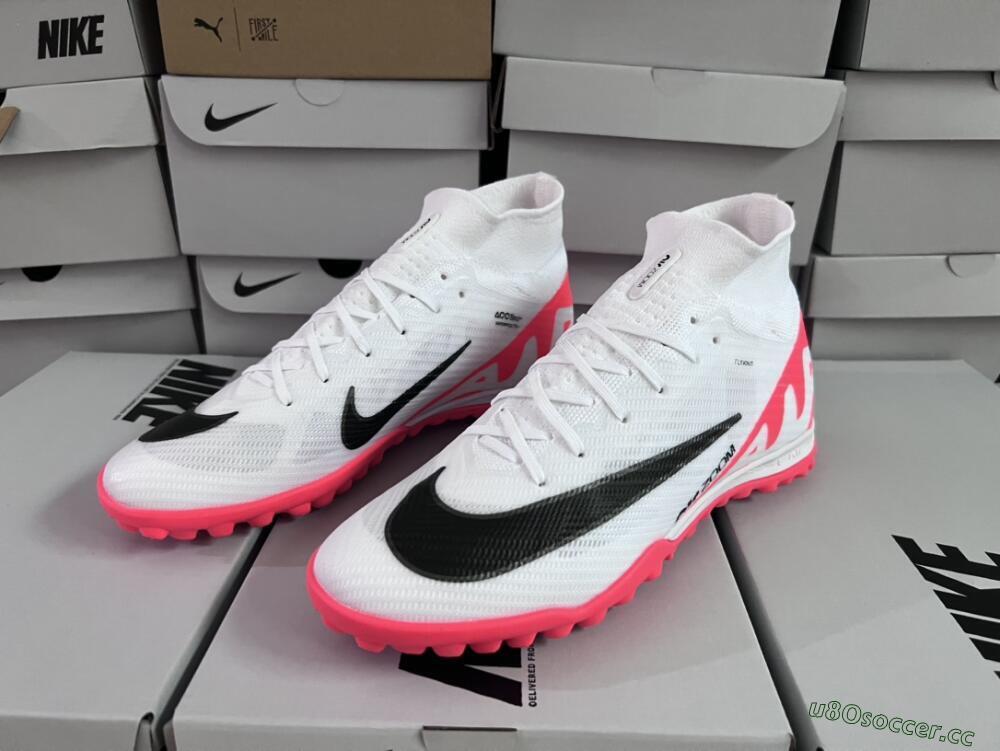 Unisex Nike Mercurial Superfly 9 Elite TF Artificial Turf High-Tops Football Shoes - White/Black/Red