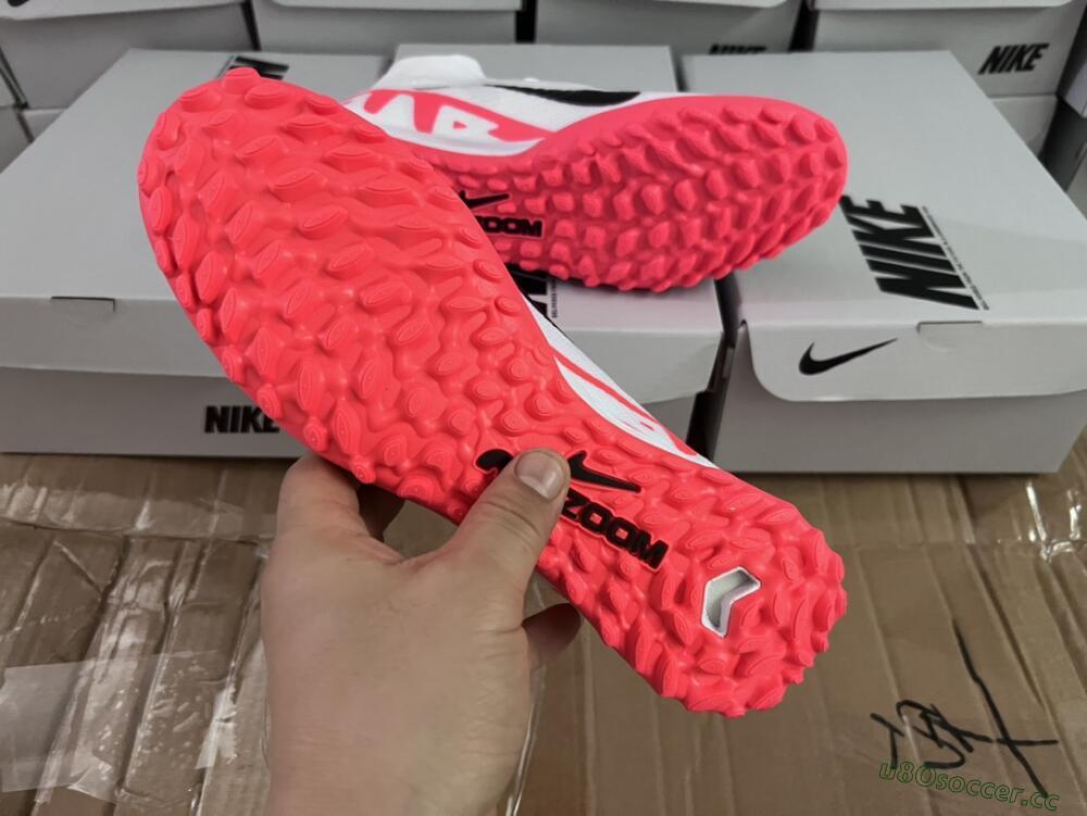 Unisex Nike Mercurial Superfly 9 Elite TF Artificial Turf High-Tops Football Shoes - White/Black/Red
