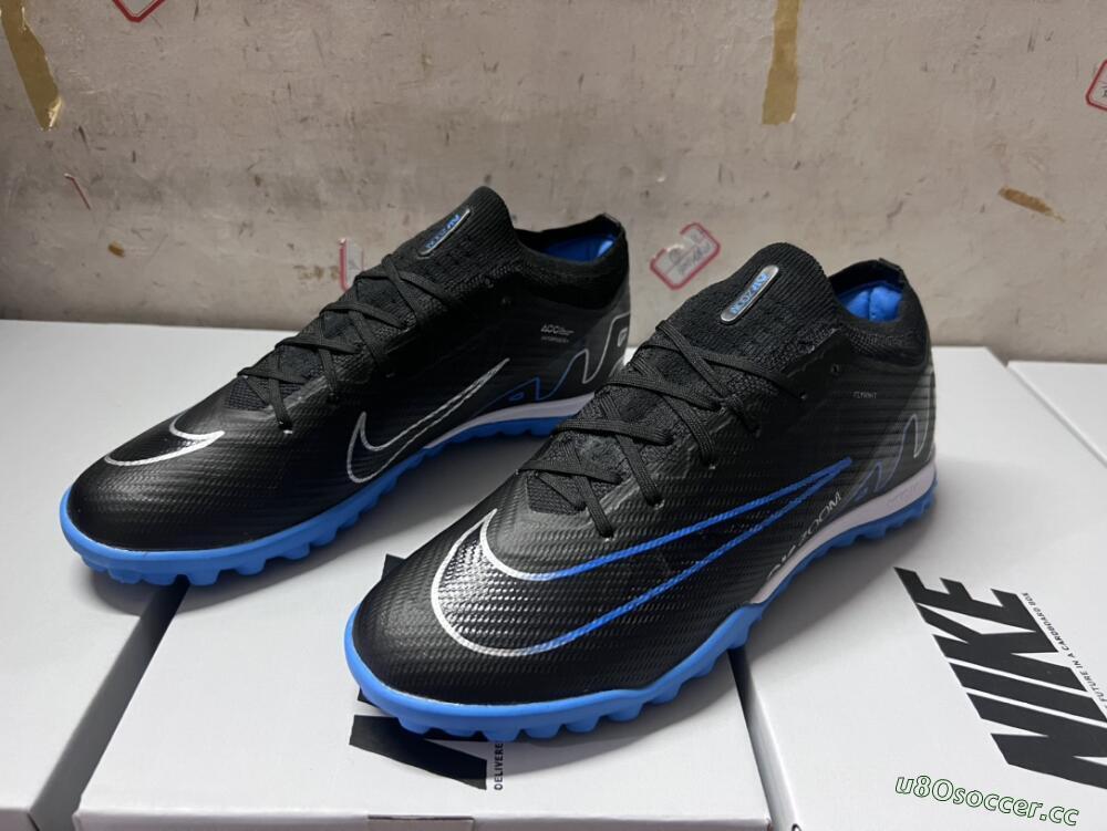 Unisex Nike Mercurial Vapor 15 Elite TF Artificial Turf Low-Tops Football Shoes - Black/Blue