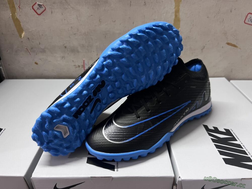 Unisex Nike Mercurial Vapor 15 Elite TF Artificial Turf Low-Tops Football Shoes - Black/Blue