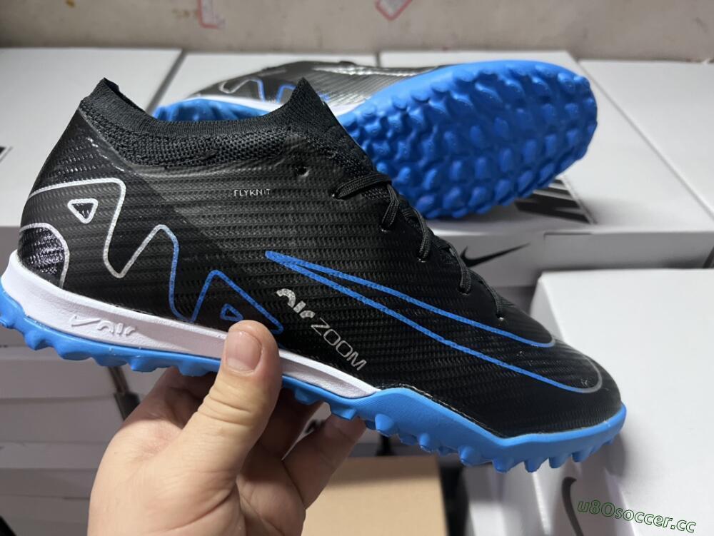 Unisex Nike Mercurial Vapor 15 Elite TF Artificial Turf Low-Tops Football Shoes - Black/Blue