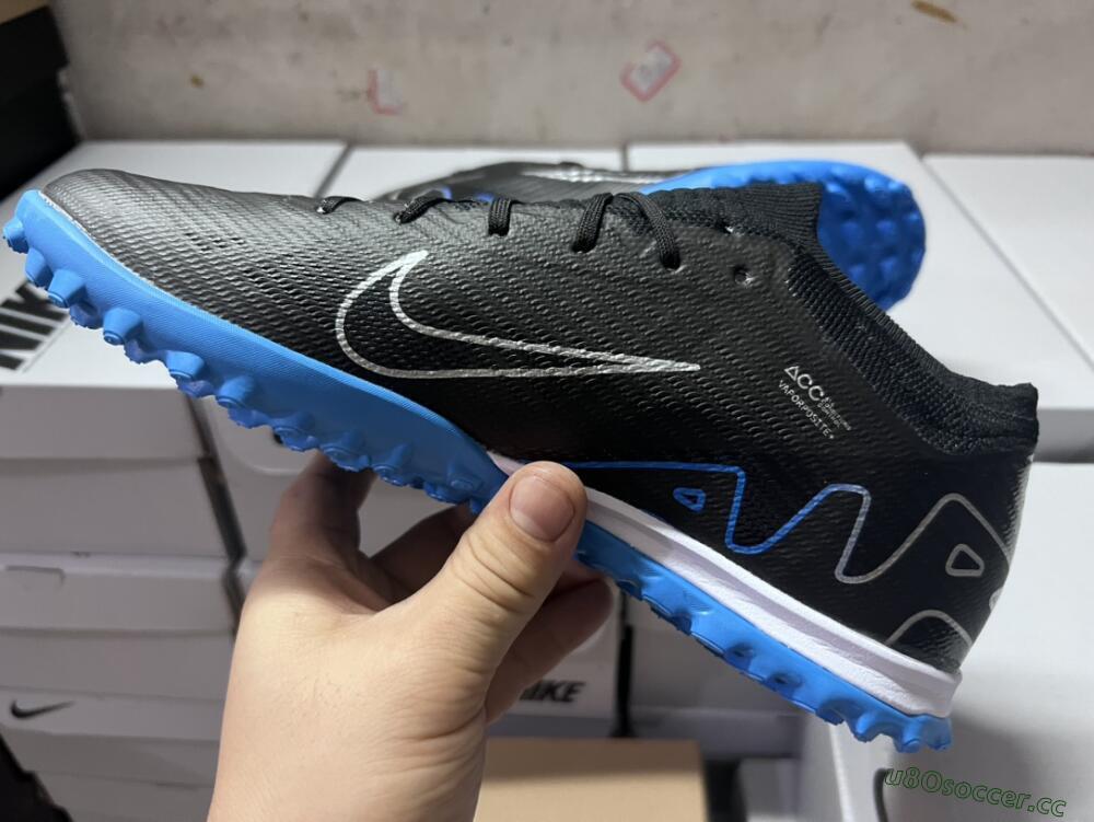 Unisex Nike Mercurial Vapor 15 Elite TF Artificial Turf Low-Tops Football Shoes - Black/Blue