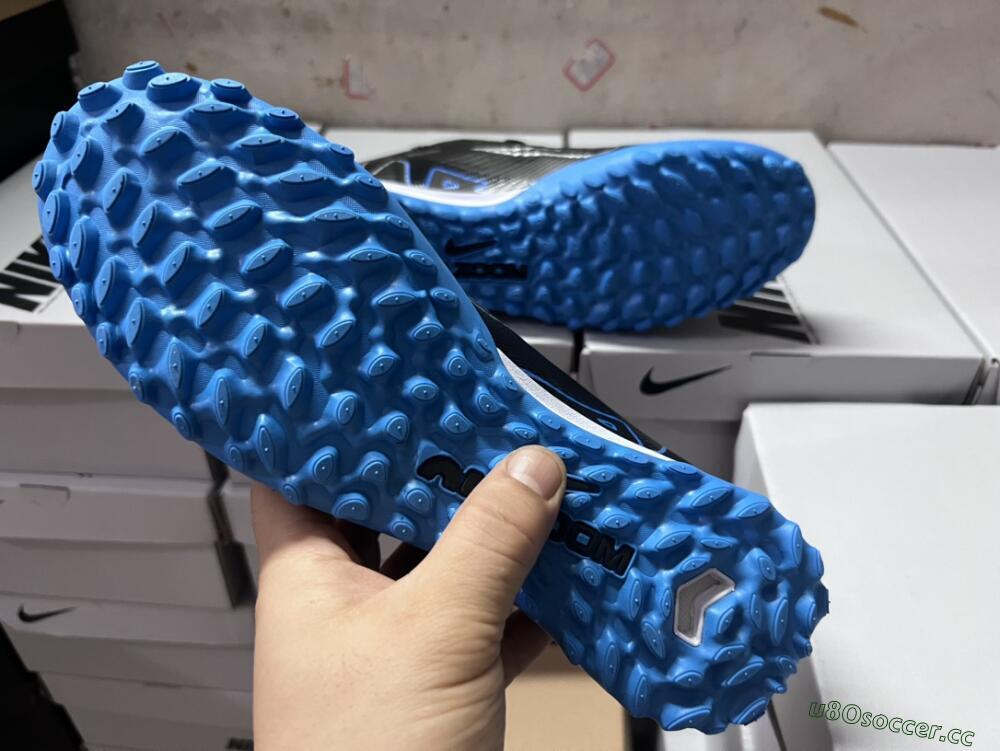 Unisex Nike Mercurial Vapor 15 Elite TF Artificial Turf Low-Tops Football Shoes - Black/Blue