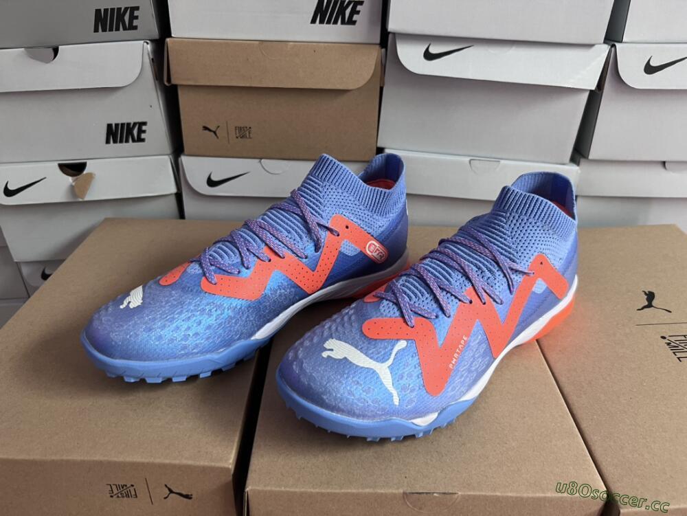 Men's Puma Future Ultimate TF Artificial Turf Low-Tops Football Shoes - Blue/Orange/White