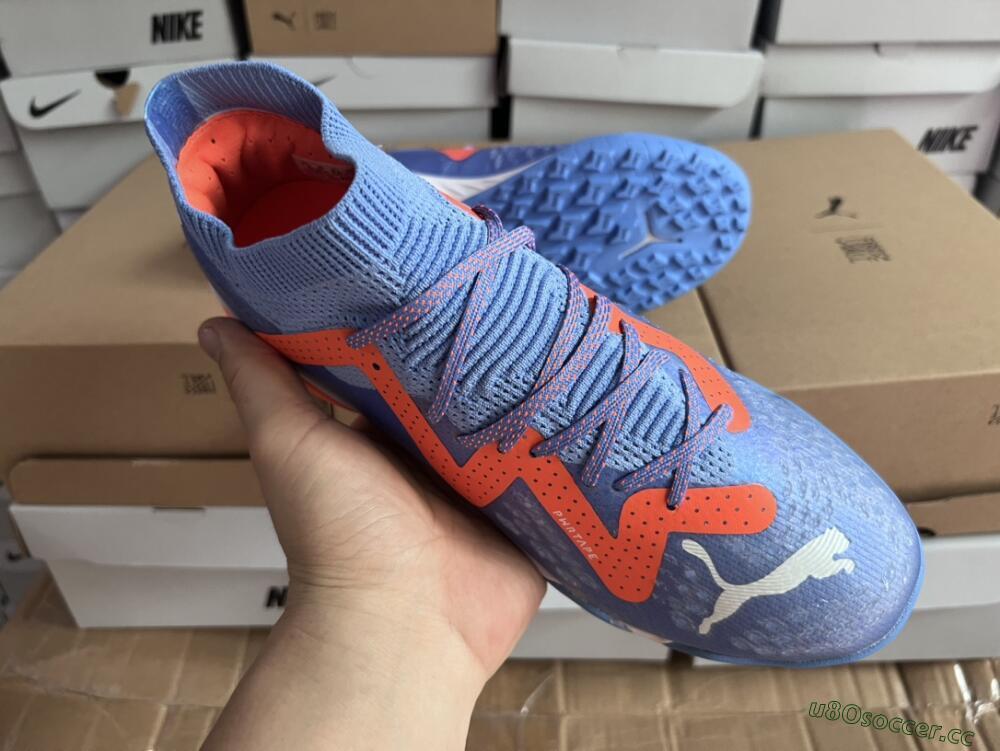 Men's Puma Future Ultimate TF Artificial Turf Low-Tops Football Shoes - Blue/Orange/White