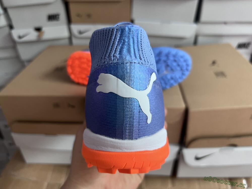 Men's Puma Future Ultimate TF Artificial Turf Low-Tops Football Shoes - Blue/Orange/White