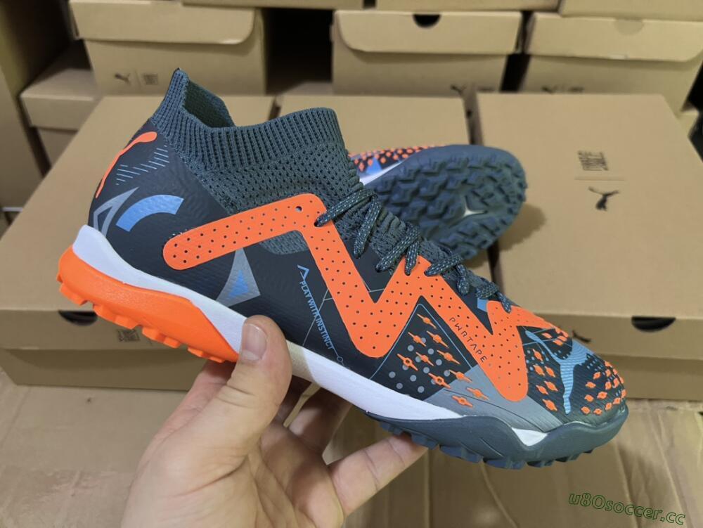 Men's Puma Future Ultimate TF Artificial Turf Low-Tops Football Shoes - Blue/Orange