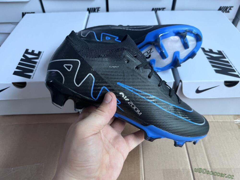 Unisex Nike Air Zoom Vapor 15 Elite SE FG Firm Ground Low-Tops Football Boots - Black/Blue/White
